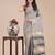 grey color solid orgenza zari border  saree 
