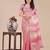 pink color solid orgenza zari border  saree 