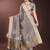 grey color solid orgenza zari border  saree 