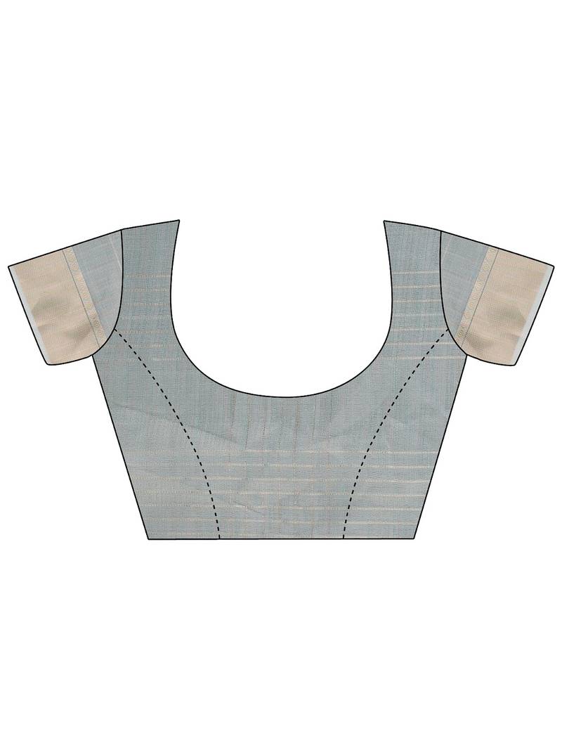 light blue color solid orgenza zari border  saree 