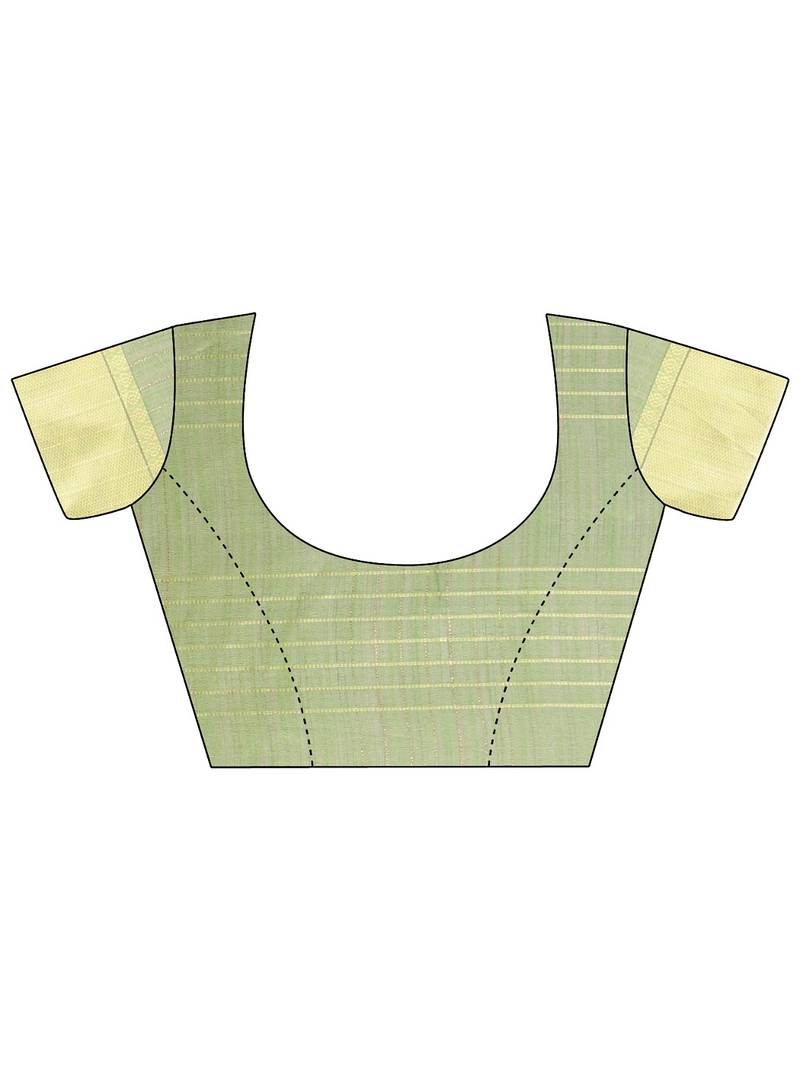 green color solid orgenza zari border  saree 