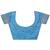 sky blue color zari woven linen cotton saree