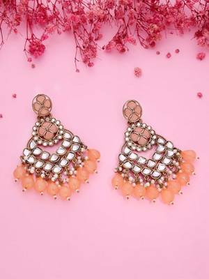 Kundan type zumka earring for girls 4