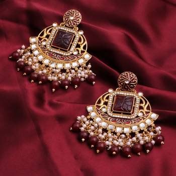 Kundan type zumka earring for girls 2
