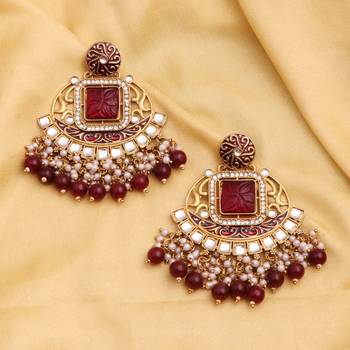 Kundan type zumka earring for girls 3