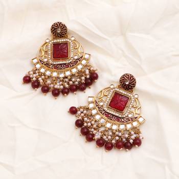 Kundan type zumka earring for girls 4