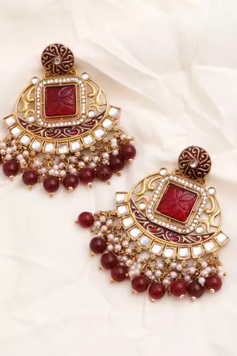 Kundan type zumka earring for girls