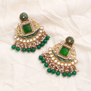 Kundan type zumka earring for girls 4