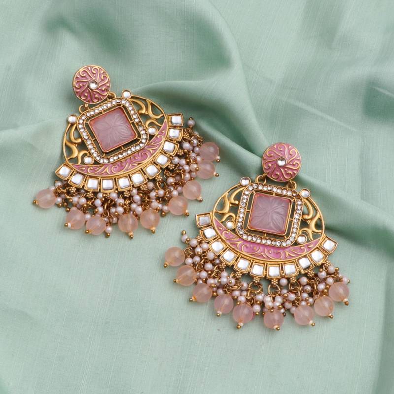 Kundan type zumka earring for girls