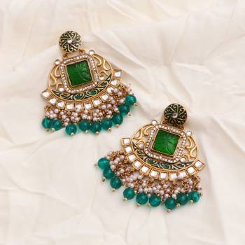 Kundan type zumka earring for girls 4