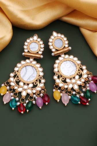 Kundan type zumka earring for girls