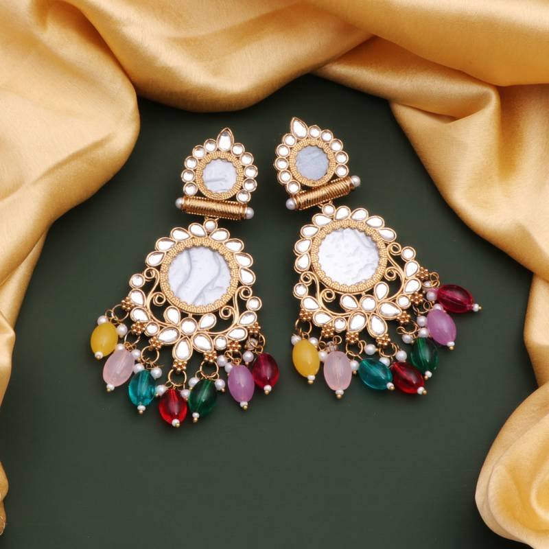 Kundan type zumka earring for girls