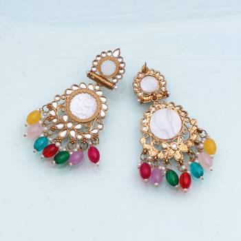Kundan type zumka earring for girls 4