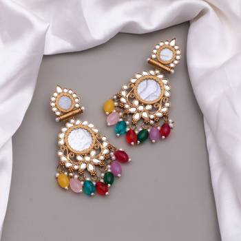 Kundan type zumka earring for girls 5