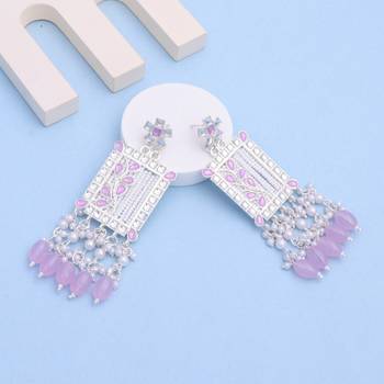 Kundan type zumka earring for girls 4