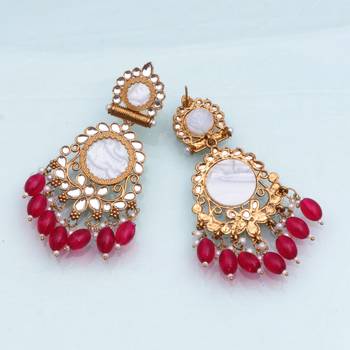 Kundan type zumka earring for girls 4