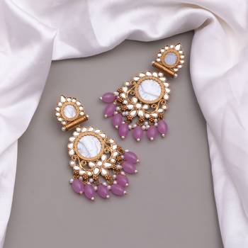 Kundan type zumka earring for girls 5