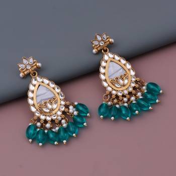 Kundan type zumka earring for girls 4