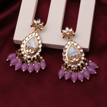 Kundan type zumka earring for girls 1