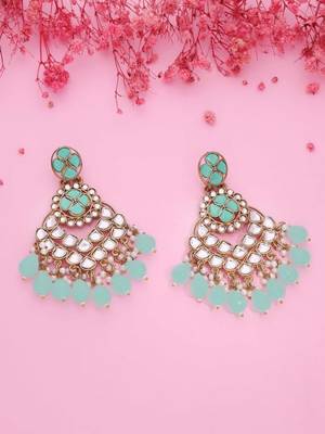 Kundan type zumka earring for girls 4