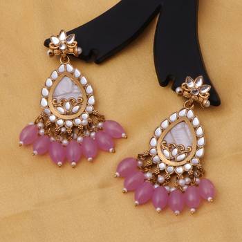 Kundan type zumka earring for girls 3