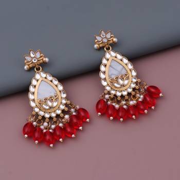 Kundan type zumka earring for girls 4