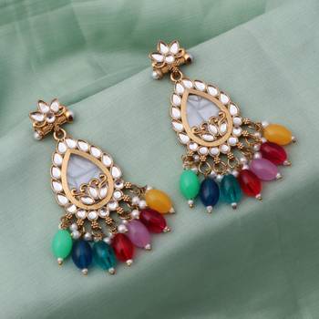 Kundan type zumka earring for girls 2