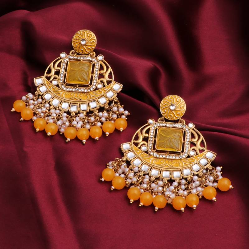 Kundan type zumka earring for girls