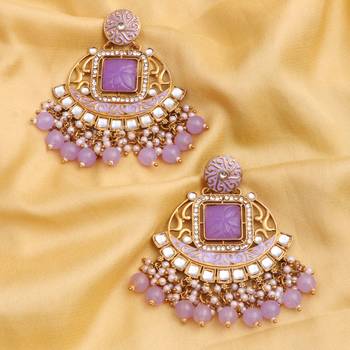 Kundan type zumka earring for girls 3