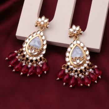Kundan type zumka earring for girls 1