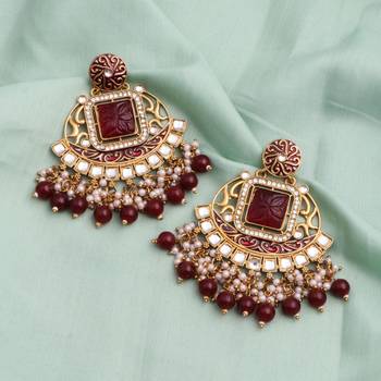 Kundan type zumka earring for girls 1
