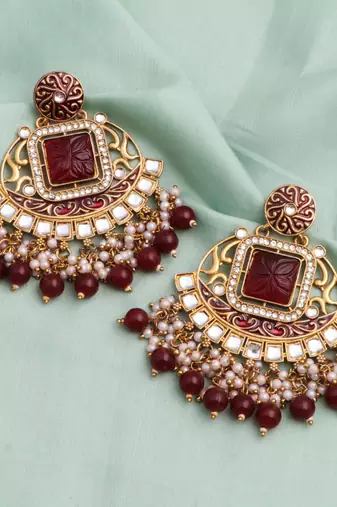 Kundan type zumka earring for girls