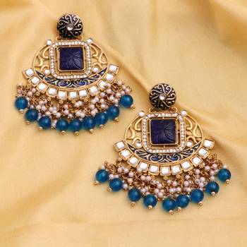 Kundan type zumka earring for girls 3