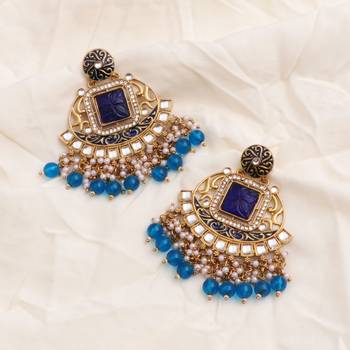 Kundan type zumka earring for girls 4