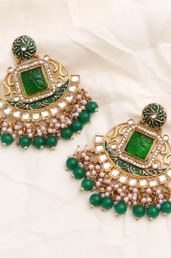 Kundan type zumka earring for girls