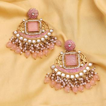 Kundan type zumka earring for girls 3