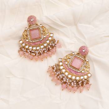 Kundan type zumka earring for girls 4