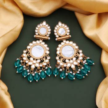 Kundan type zumka earring for girls 4