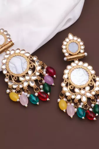 Kundan type zumka earring for girls