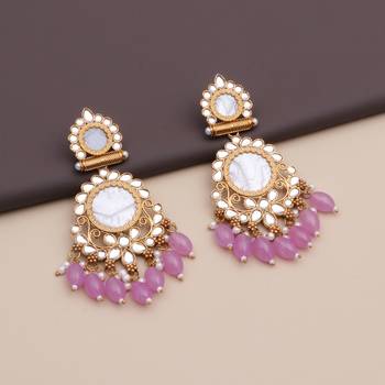 Kundan type zumka earring for girls 3