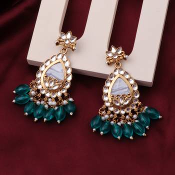 Kundan type zumka earring for girls 3