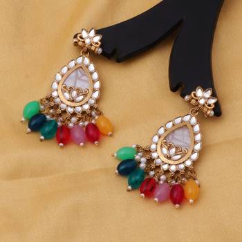 Kundan type zumka earring for girls 1