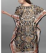 Multicolor digital printed stone work polyester crepe kaftan full- stitched - free size 