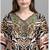 Multicolor digital printed stone work polyester crepe kaftan full- stitched - free size 