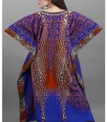 Multicolor digital printed stone work polyester crepe kaftan full- stitched - free size 