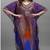 Multicolor digital printed stone work polyester crepe kaftan full- stitched - free size 