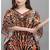Multicolor digital printed stone work polyester crepe kaftan full- stitched - free size 