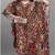 Multicolor digital printed stone work polyester crepe kaftan full- stitched - free size 