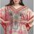 Multicolor digital printed stone work polyester crepe kaftan full- stitched - free size 