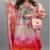 Multicolor digital printed stone work polyester crepe kaftan full- stitched - free size 